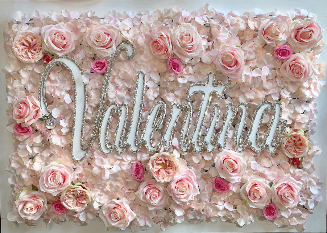 Flower frame with Customized crystals name (Pre-Order)