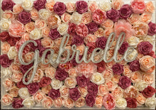 Load image into Gallery viewer, Customized floral frame and crystal name (Pre-order)