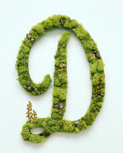 Moss & pebbles letter